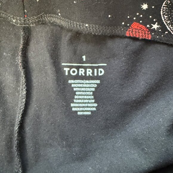 Torrid Black & Red Heart Print Ankle Leggings Stretchy Cotton/Spandex Womens 1 - Picture 4 of 4